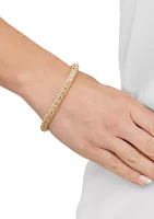 Hollow Round Bead Chain Bracelet in Gold Over Sterling Silver