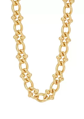 Solid Twisted Oval Links Chain in Gold Over Sterling Silver