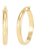 Half Round Tube Hoop Earrings in Sterling Silver