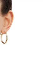 Half Round Tube Hoop Earrings in Sterling Silver