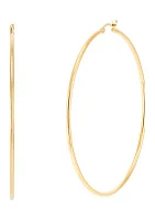 Round Tube Hoop Earrings in Gold Over Sterling Silver