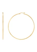 Round Tube Hoop Earrings in Gold Over Sterling Silver