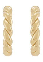 20 Millimeter ID Twist Tube Hoop Earring in Sterling Silver