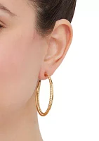 Double J Hoop Earrings in Sterling Silver