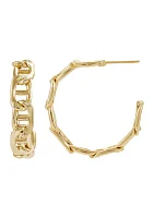 Marina Design J Hoop Earrings in Gold Over Silver