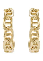 Marina Design J Hoop Earrings in Gold Over Silver