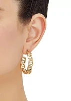 Marina Design J Hoop Earrings in Gold Over Silver