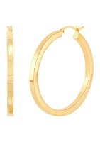 Tube Hoop Earrings in Gold Over Sterling Silver