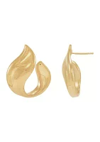 Wave J Hoop Earrings in Gold over Sterling Silver