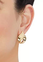 Wave J Hoop Earrings in Gold over Sterling Silver