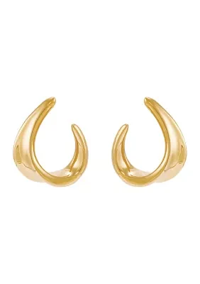 J Hoop Earrings in Gold Over Sterling Silver