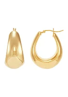 Round Hoop Earrings in Gold Over Sterling Silver