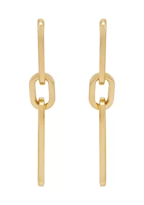 Graduated Oval Links 3/4 Hoop Earrings in Sterling Silver