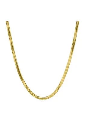 1 Millimeter Round Snake Chain Necklace in Gold Over Sterling Silver