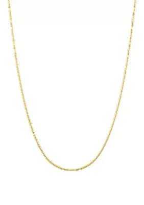 1 Millimeter Round Snake Chain Necklace in Gold Over Sterling Silver