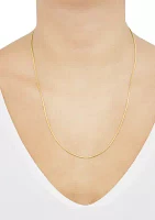 1 Millimeter Round Snake Chain Necklace in Gold Over Sterling Silver