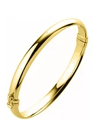 7 Millimeter Tube Hinge Bangle  Bracelet in Gold Over Sterling Silver