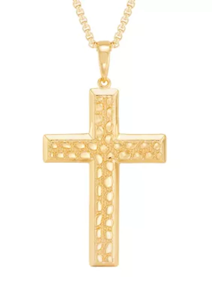 Men's Huggest Large Cross Pendant with 22" Box Chain