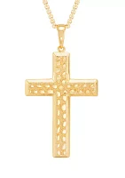 Men's Huggest Large Cross Pendant with 22" Box Chain