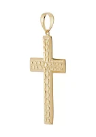 Men's Nuggets Large Cross Pendant in Sterling Silver