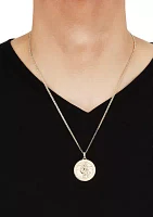 Christopher Pendant Necklace with 22" Mariner Chain in Gold Over Sterling Silver