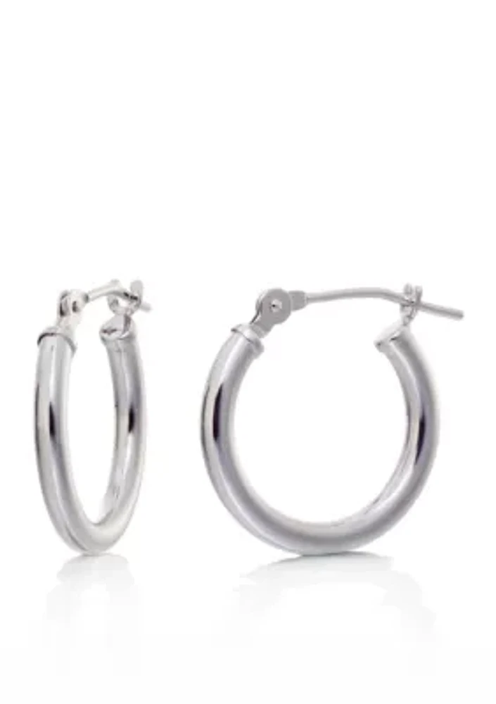 Hoop Earrings in 14K White Gold