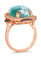 10 ct. t.w. Aquaprase Candy, 1/5 Chocolate Diamond®, and 1/4 Nude Diamond™ Ring 14K Strawberry Gold®