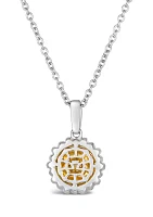 Couture® Pendant featuring 3/8 ct. t.w. Fancy Light Yellow Diamond, 1/20 ct. t.w. Vanilla Diamonds® set in P14 Two Tone Gold