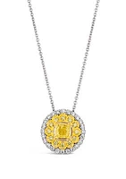 3/8 ct. t.w. Sunny Yellow Diamonds®, 1/5 ct. t.w. Vanilla Diamonds® Pendant Necklace in 14K Two Tone Gold