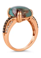 1/4 ct. t.w. Diamond Aquaprase Statement Ring in 14K Rose Gold 