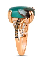 1/4 ct. t.w. Diamond Aquaprase Statement Ring in 14K Rose Gold 