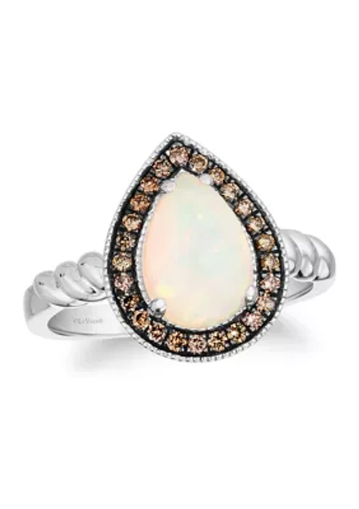 7/8 ct. t.w. Opal and 1/5 Chocolate Diamond® Ring 14K Vanilla Gold®