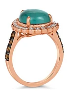 7/8 ct. Diamond Aquaprase Pear Ring in 14K Rose Gold