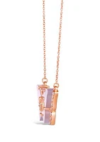 5.5 ct. t.w. Blue Chalcedony, 1/5 ct. t.w. Nude Diamonds™ Butterfly Necklace in 14K Strawberry Gold®