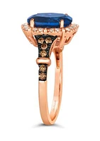 2.5 ct. t.w. Blueberry Tanzanite®, 1/6 ct. t.w. Chocolate Diamonds®, 1/10 ct. t.w. Nude Diamonds™ Ring in 14K Strawberry Gold®