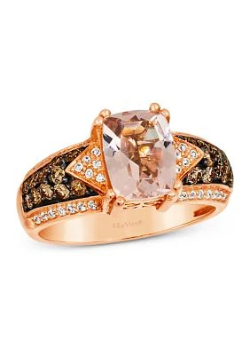 1/2 ct. t.w. Diamond and 1.5 ct. t.w. Morganite Ring in 14K Rose Gold