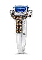 1 ct. t.w. Blueberry Tanzanite®, 1/3 ct. t.w. Chocolate Diamonds®, 1/5 ct. t.w. Nude Diamonds™ Ring in 14K Vanilla Gold®