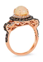 7/8 ct. t.w. Neopolitan Opal™, 3/4 ct. t.w. Chocolate Diamonds®, 1/4 ct. t.w. Nude Diamonds™ Ring in 14K Strawberry Gold®