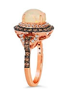 7/8 ct. t.w. Neopolitan Opal™, 3/4 ct. t.w. Chocolate Diamonds®, 1/4 ct. t.w. Nude Diamonds™ Ring in 14K Strawberry Gold®