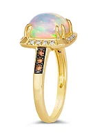 Ring featuring 1.58 ct. t.w. Neopolitan Opal™, 1/10 ct. t.w. Chocolate Diamonds®, 1/10 ct. t.w. Nude Diamonds™ set in 14K Honey Gold™