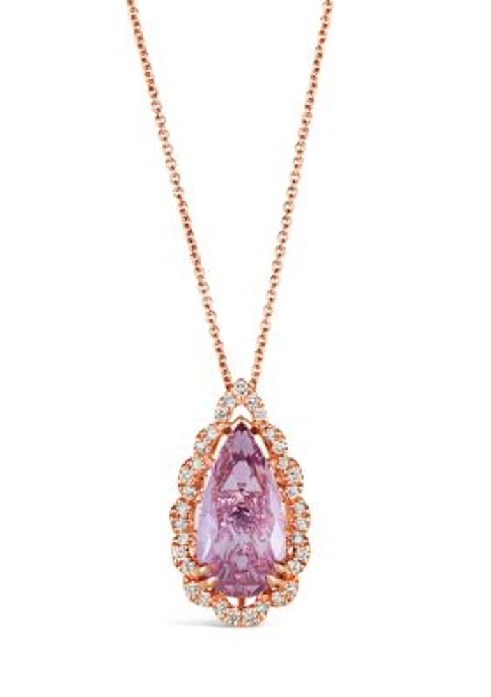 3.75 ct. t.w. Grape Amethyst™, 1/4 ct. t.w. Nude Diamonds™ Pendant Necklace in 14K Strawberry Gold®