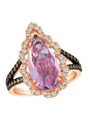 3.75 ct. t.w. Grape Amethyst™, 1/4 ct. t.w. Nude Diamonds™, 1/4 ct. t.w. Chocolate Diamonds® Ring in 14K Strawberry Gold®