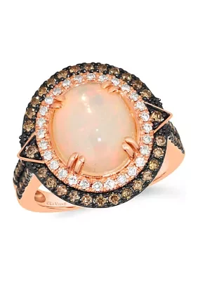  Ring featuring 2.3 ct. t.w. Neopolitan Opal™, 5/8 ct, Chocolate Diamonds®, 1/5 cts. Nude Diamonds™ set in 14K Strawberry Gold®