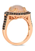  Ring featuring 2.3 ct. t.w. Neopolitan Opal™, 5/8 ct, Chocolate Diamonds®, 1/5 cts. Nude Diamonds™ set in 14K Strawberry Gold®