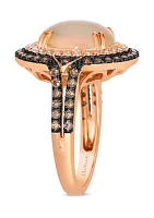  Ring featuring 2.3 ct. t.w. Neopolitan Opal™, 5/8 ct, Chocolate Diamonds®, 1/5 cts. Nude Diamonds™ set in 14K Strawberry Gold®