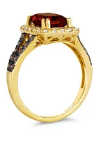 2.63 ct. t.w. Pomegranate Garnet™, 3/8 ct. t.w. Chocolate Diamonds® and Nude Diamonds™ Ring in 14K Honey Gold™