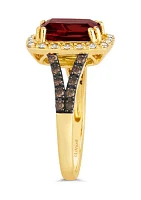 2.63 ct. t.w. Pomegranate Garnet™, 3/8 ct. t.w. Chocolate Diamonds® and Nude Diamonds™ Ring in 14K Honey Gold™