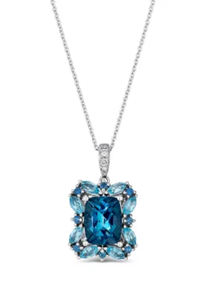  Pendant featuring 2.2 ct. t.w. Deep Sea Blue Topaz™, 1/2 ct. t.w. Blue Topaz, 1/8 ct. t.w. Blueberry Sapphire™, Nude Diamonds™ set in 14K Vanilla Gold®