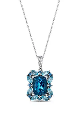  Pendant featuring 2.2 ct. t.w. Deep Sea Blue Topaz™, 1/2 ct. t.w. Blue Topaz, 1/8 ct. t.w. Blueberry Sapphire™, Nude Diamonds™ set in 14K Vanilla Gold®