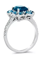  Ring featuring 2.2 ct. t.w. Deep Sea Blue Topaz™, 1/2 ct. t.w. Blue Topaz, 1/8 ct. t.w. Blueberry Sapphire™, 1/5 ct. t.w. Nude Diamonds™ set in 14K Vanilla Gold®